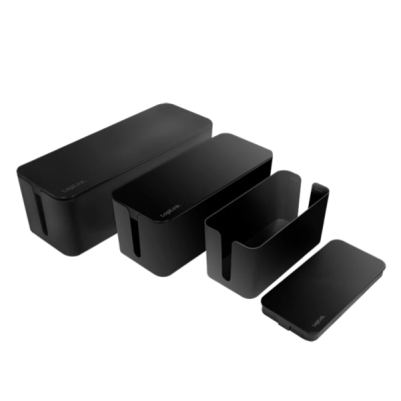 Image of LogiLink KAB0077 cable organizer Universal Cable box Black 3 pc(s)