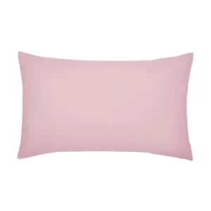 Image of Joules Cotton Percale Plain Dye Pair of Standard Pillowcases, Kelmarsh Pink