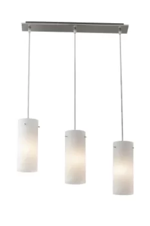 Image of STREET 3 Light Straight Bar Pendant Ceiling Light White 56x25cm