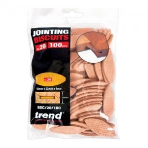 Image of Trend Wood Jointing Biscuits Size 20 Pack of 100