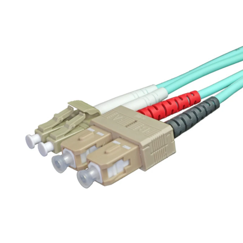 Image of Cablenet 2m OM3 50/125 LC-SC Duplex Aqua LSOH Fibre Patch Lead