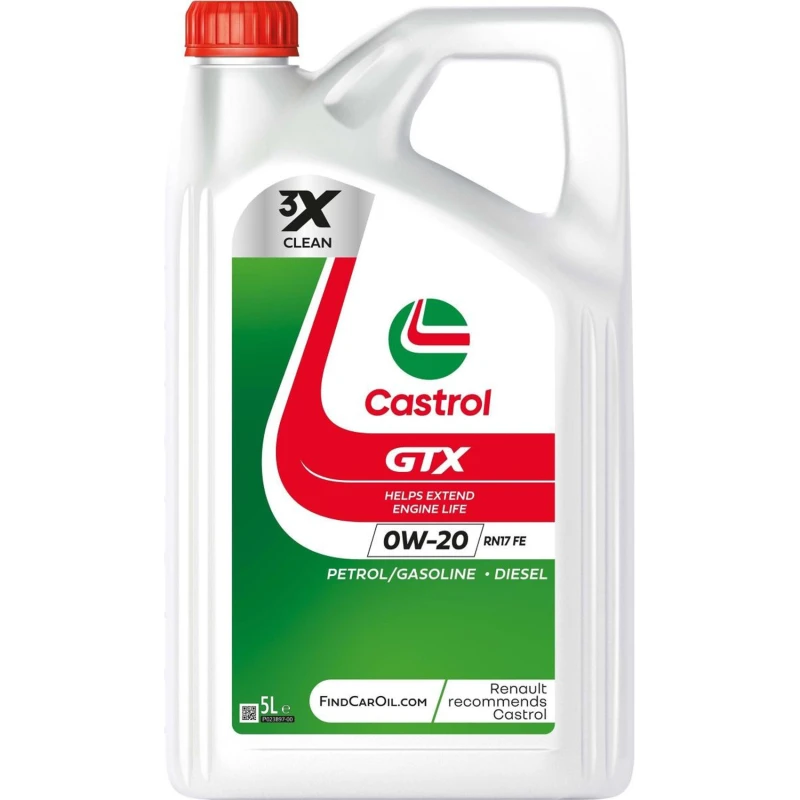 Image of Castrol 160A10 Engine oil Castrol GTX 0W-20 RN 17 FE Capacity: 5l, Synthetic Oil Engine Oil (1862)
