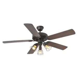 Image of Aloha Brown Ceiling Fan With Light