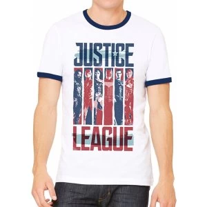 Image of Justice League Movie - Strips Mens Small T-Shirt - White