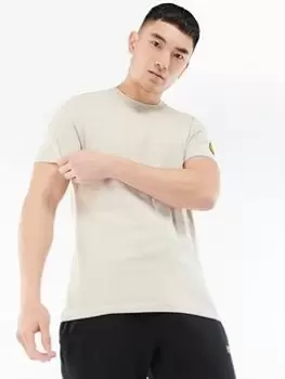 Image of Barbour International Devise Sleeve Patch T-Shirt - Beige, Beige, Size 2XL, Men