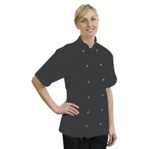 Image of BonChef Adults Danny Short Sleeved Chef Jacket (L) (Black) - Black