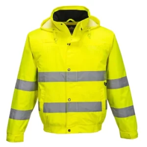 Image of Oxford Weave 150D Class 3 Hi Vis Bomber Jacket Yellow S