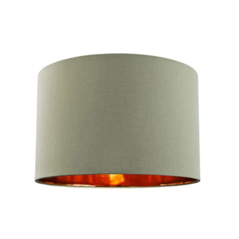 Image of Happy Homewares Contemporary Olive Cotton 10 Table/pendant Lampshade With Shiny Copper Inner