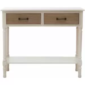 Image of Heritage 2 Drawers Pearl White Console Table - Premier Housewares