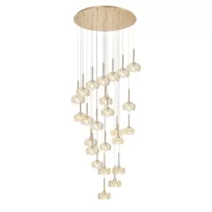 Image of Salisbury 24 Light G9 5m Round Multiple Ceiling Pendant With French Gold And Crystal Shade