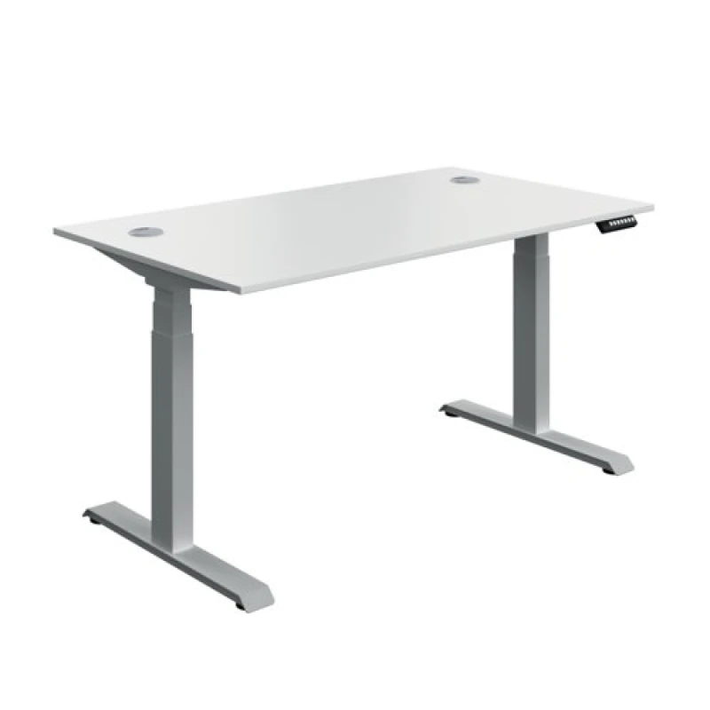 Image of Serrion Dual Motor Sit/Stand Desk 1400x800x630-1290mm White/Silver KF800343