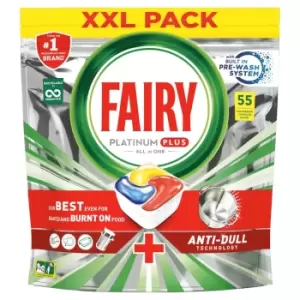 Image of Fairy Platinum Plus Dishwasher Capsules - Lemon 55 Pack