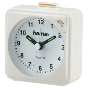 Image of Hama Travel Clock, White, 5.6 x 3 x 5.6 cm