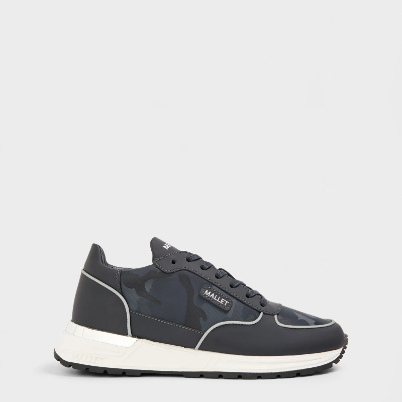 Image of Mallet Mens Popham Lite Lightweight Low-Top Trainers Navy Camo male 6 (40)