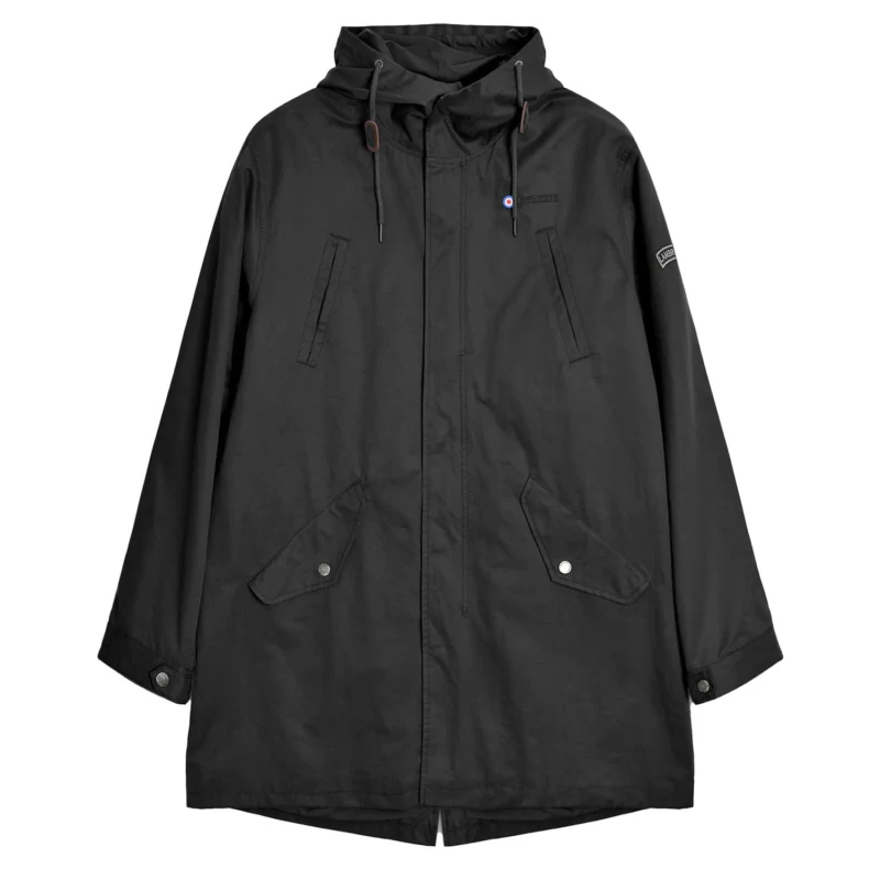 Image of Lambretta Lambretta Men Shower Resistant Parka in Black Size: Medium Black M Male 5063703658881