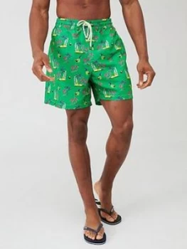 Image of Polo Ralph Lauren Flamingo Print Swim Shorts - Green