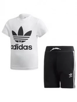 Image of Adidas Originals Short T-Shirt Set - White/Black