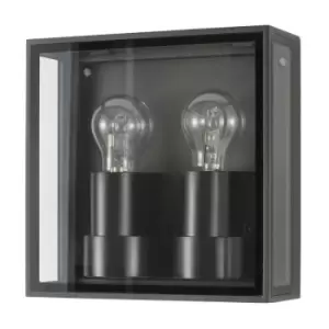 Image of Baltimore Twin Outdoor Wall Lantern Anthracite Aluminium, Clear Glass LED E27 IP65 - Merano