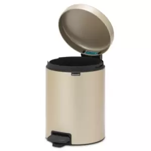 Image of Brabantia newIcon Pedal Bin 5 Litre Plastic Bucket Metallic Gold