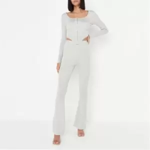 Image of Missguided Zip Corset Top and Flare Set - Green