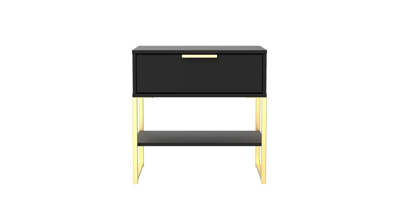 Image of Madrid 1 Drawer Lamp Table In Black Ash (Ready Assembled)
