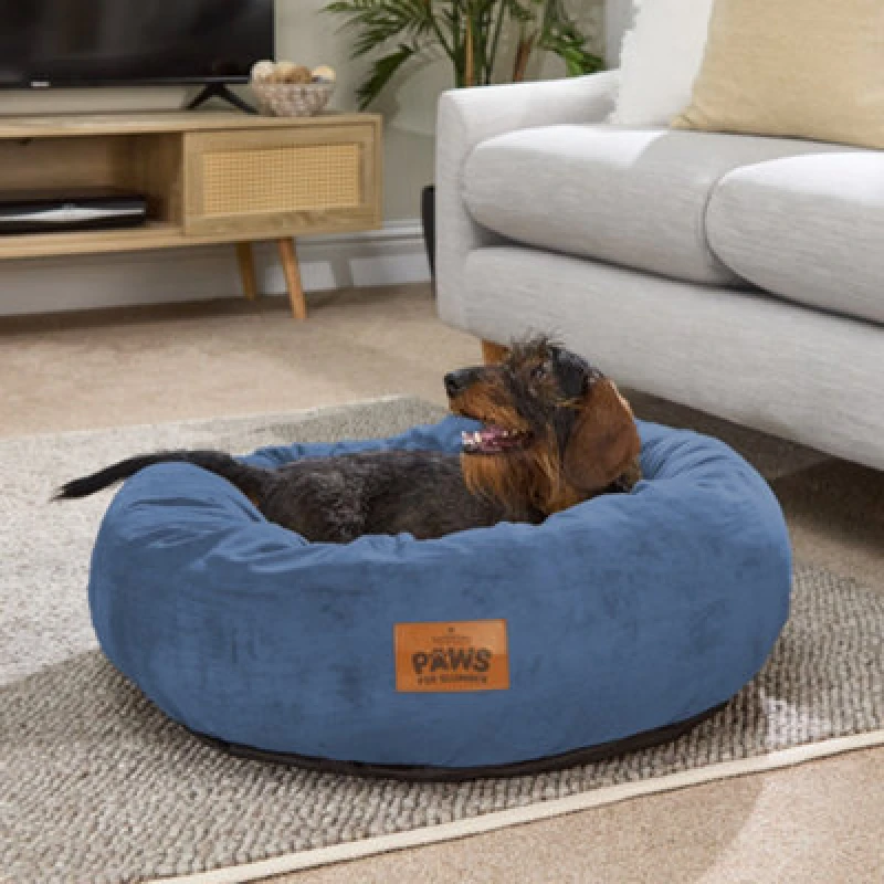 Image of Slumberdown Slumberdown Paws for Slumber Donut Pet Bed, Large, 75cm Diameter in Navy Navy L Unisex 5012924077261