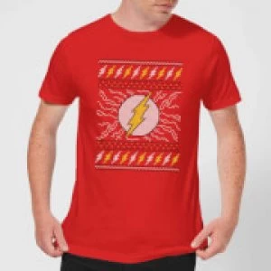 Image of DC Flash Knit Mens Christmas T-Shirt - Red - S