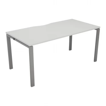 Image of CB 1 Person Bench 1400 x 800 - White Top and Silver Legs