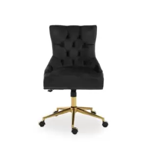 Image of Premier Housewares Anita Velvet Home Office Chair, black