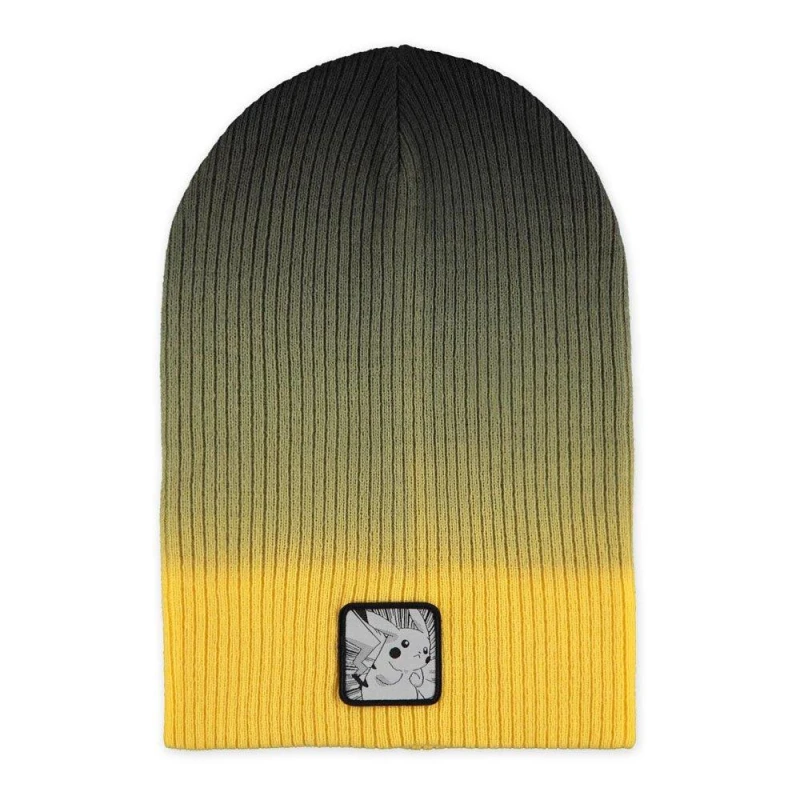 Image of Pokemon Pikachu Patch Slouchy Beanie, Black/Yellow (KC341568POK)
