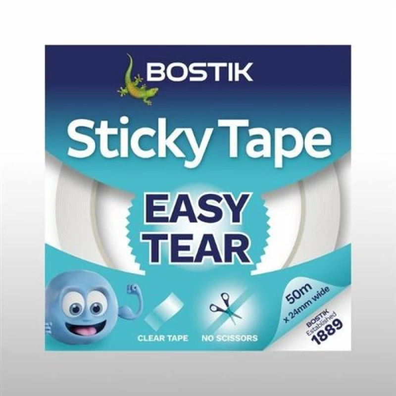 Image of Bostik Sticky Tape Easy Tear Clear 24mm x 50m (Pack 12) - 30614974