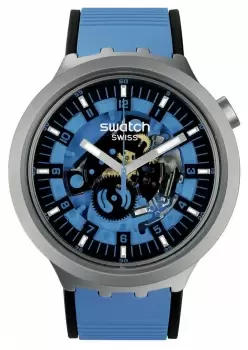 Image of Swatch SB07S106 Big Bold Irony AZUR Blue DAZE Stainless Watch