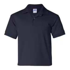 Image of Gildan DryBlend Childrens Unisex Jersey Polo Shirt (Pack Of 2) (L) (Navy)