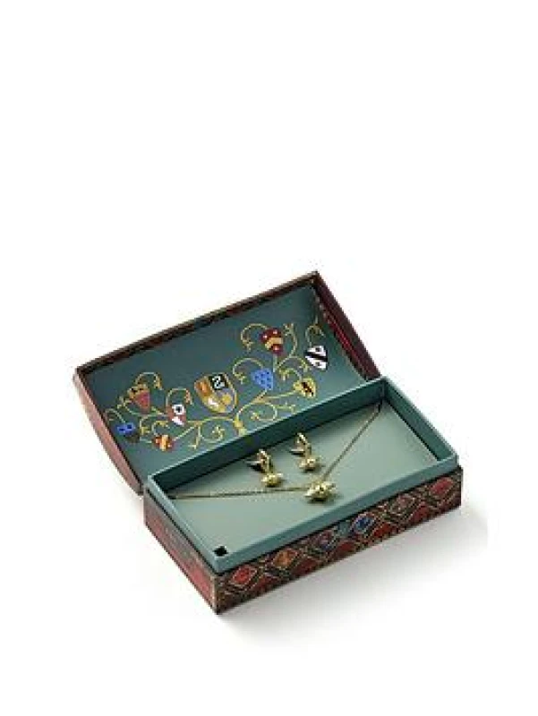 Image of Harry Potter Quidditch Gift Box With Cute Golden Snitch Necklace & Earrings Other Toys