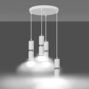 Image of Modesto White Cluster Pendant Ceiling Light 4x GU10