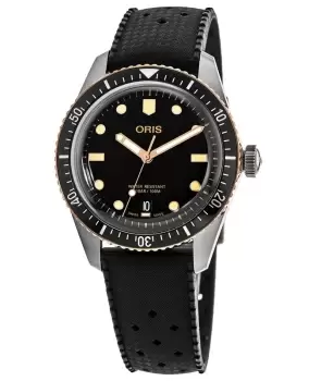 Image of Oris Divers Sixty-Five Black Dial Black Rubber Strap Mens Watch 01 733 7707 4354-07 4 20 18 01 733 7707 4354-07 4 20 18