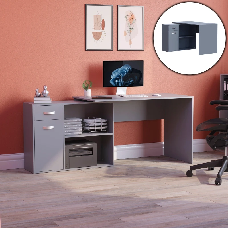 Image of Lassic Vida Designs Longton Adjustable Computer Desk Grey unisex One Size