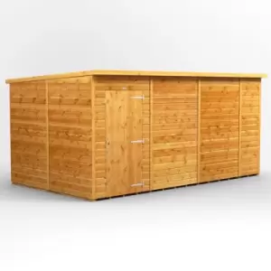Image of Power Sheds - 14x8 Power Pent Windowless Garden Shed - Brown