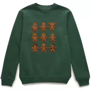 Image of Star Wars Gingerbread Characters Green Christmas Sweatshirt - XL