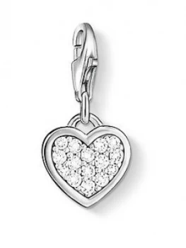 Image of Thomas Sabo Charm Club Zirconia Pav&eacute; Heart Charm, One Colour, Women
