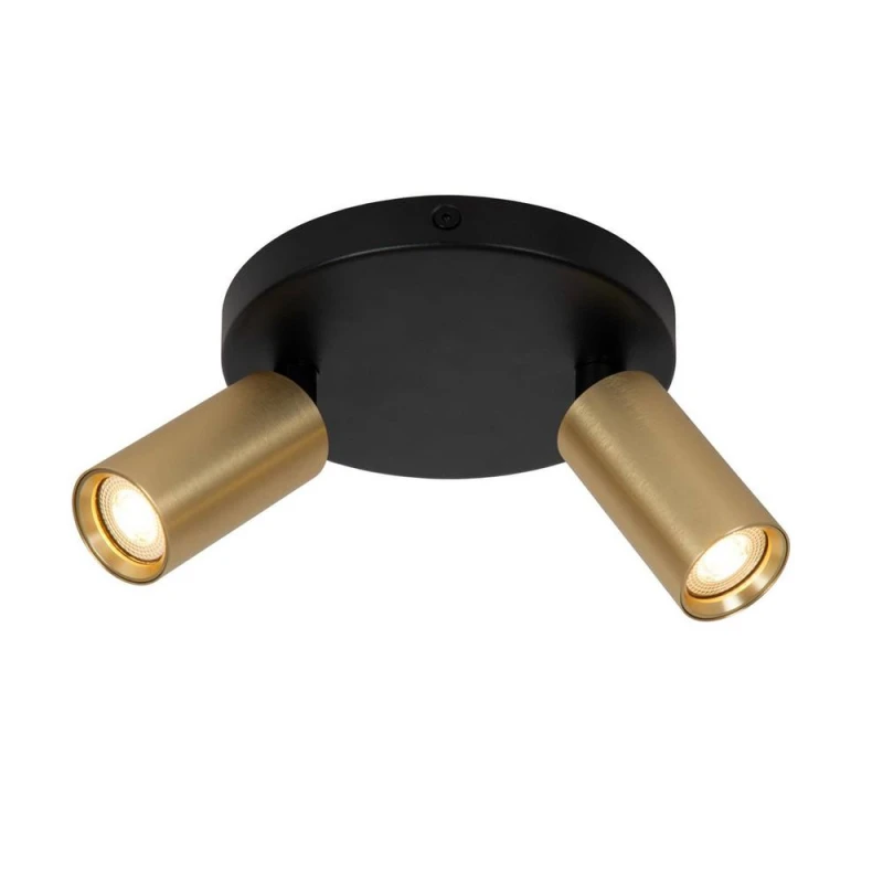 Image of Netlighting Ritmo Ceiling spotlight Ø15cm 2xGU10 (MR11) Matt Gold Brass in Black Unisex