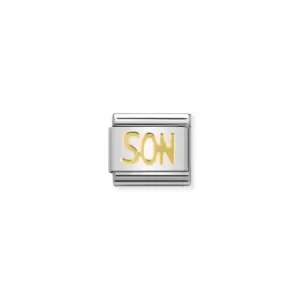 Image of Nomination Composable Classic Writings 18K Gold Son Link 030107/26