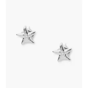 Image of Fossil Womens Elliott Sea Stars Sterling Stud Earrings - Silver