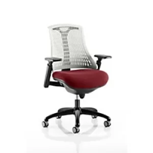 Image of Dynamic Synchro Tilt Task Operator Chair Height Adjustable Arms Flex White Back, Ginseng Chilli Seat, Black Frame Without Headrest Medium Back
