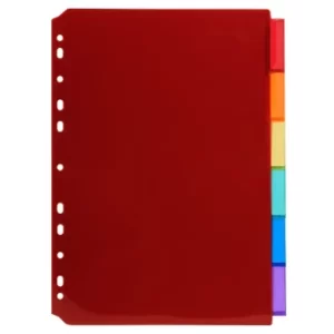 Image of Exacompta Dividers PP A4, 6 Part, Plain, Assorted, Pack of 10
