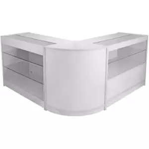 Image of MonsterShop Pegasus Shop Counters Set & Glass Retail Showcase - Brilliant White