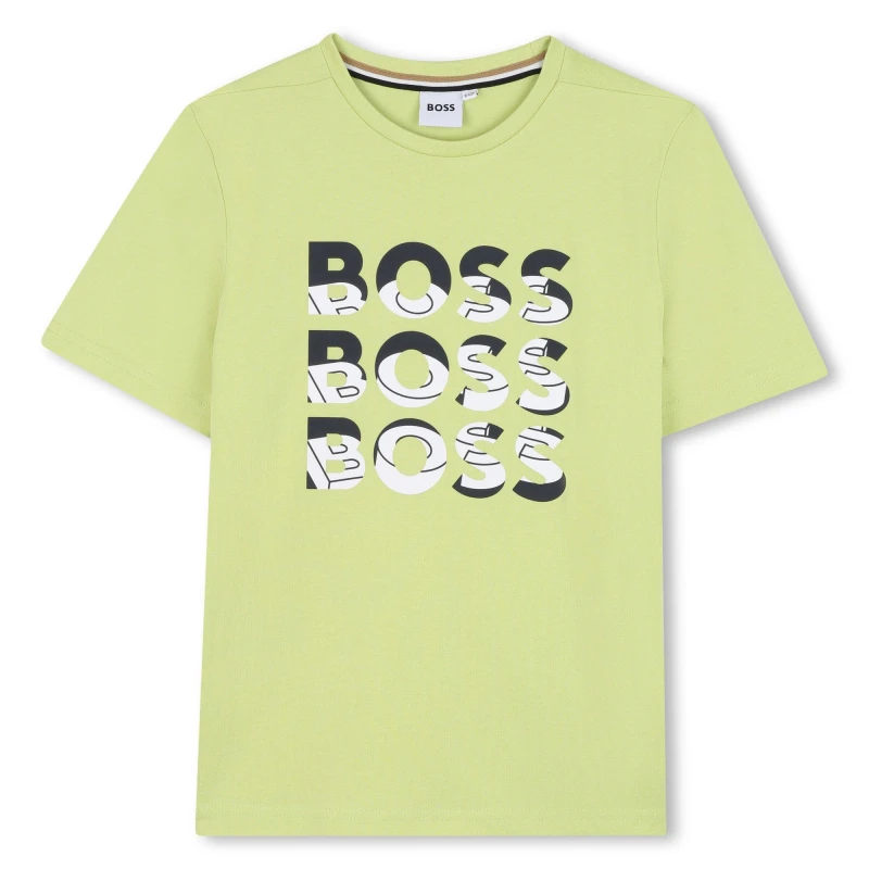 Image of Boss Kids Multi Logo T-Shirt Apple 607 male 4 Yrs