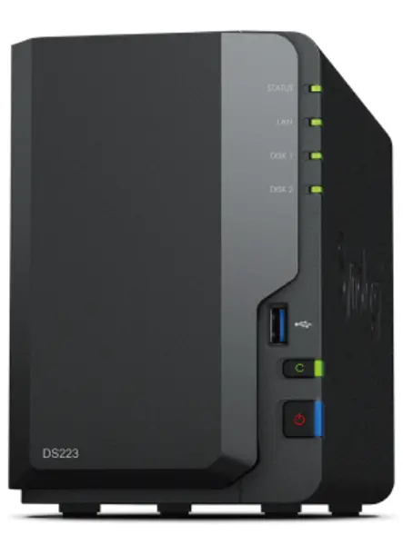 Image of Synology DS223 NAS Desktop Realtek RTD1619B 2 GB DDR4 16 TB HDD DiskSt