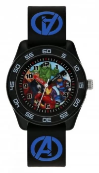 Image of Marvel Avengers Time Teacher Black Silicone Strap Watch