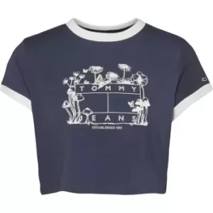 Image of Tommy Jeans Tjw Bby Crp Homegrown 3 Tee - Blue
